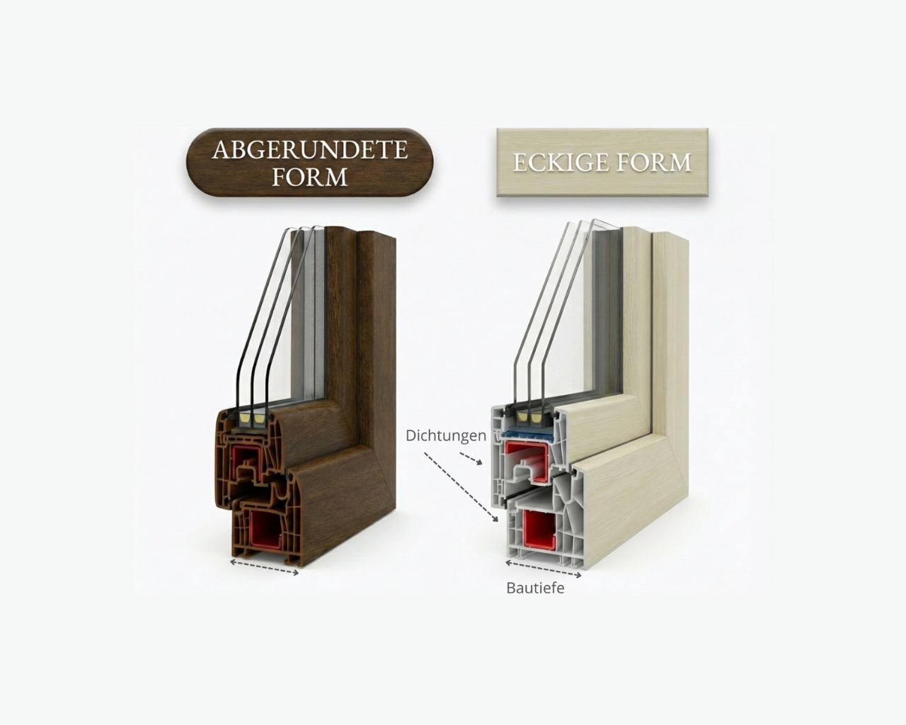 Kunststofffenster in einem weißen Haus